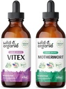 Άγρια & οργανικά Vitex Βάμμα 4 fl oz & Motherwort Βάμμα 4 fl oz