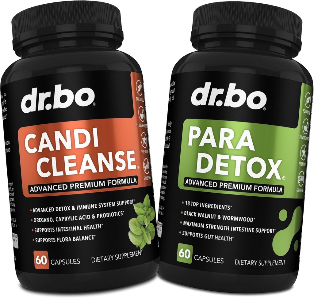 Χάπια υποστήριξης Candi Cleanse & Intestine Detox - Επιπλέον δύναμη Probiotic Cleanser με ενδοεντερική Flora Gut Υποστήριξη - Φυσικό στοματικό Herbγανο, καπρυλικό οξύ, Wormwood & Μαύρο Καρύδι