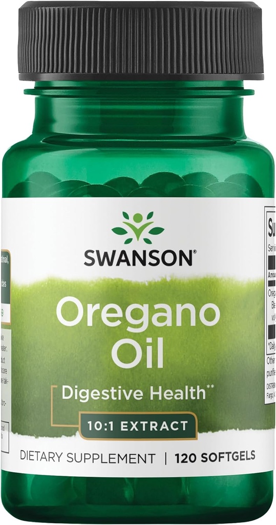 Swanson Oregano Oil 10:1 Extract-Natural Supplement Promoting Digestive Health-Respiratory & Urinary Tract Health Support (120 Softgels, 150mg Each)