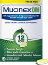 Mucinex DM 12Hr Παθολογία Θώρακος & Βήχας Για Ενήλικες, Ψυχρή και Βήχα Ιατρική για Υπερβολική Ανακούφιση Μούκου, 600 mg Guaifenesin & 30 mg Dextromethorphan HBr, 68 Δισκία Bi- Layer