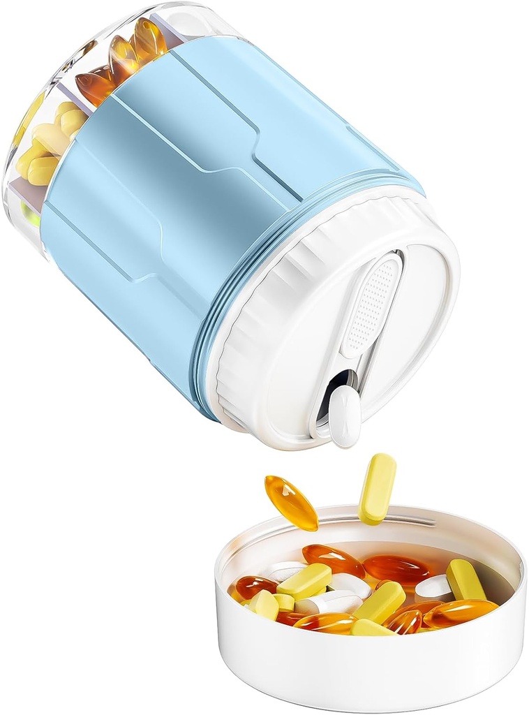 Odaro Extra Large Pill Organizer, Travel Pill Box Organizer, Daily Medicine Organizer και Αποθήκευση 7 Διαμέρισμα για να κρατήσει ιατρική, βιταμίνη και συμπλήρωμα - Μπλε