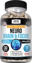 Kaya Naturals - Neuro Brain for Memory & Focus - Nootropic Energy Capsule - Nootropic Brain Support Supplement - Focus & Concentration & Learning Accuracy - Cognitive Function - 30 Count