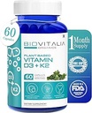 Biovitalia Plant based Vitamin D3 + K2 60 Κάψουλες για άνδρες και γυναίκες 