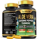 Συμπλήρωμα καψακίων Aloe Vera - 8in1 Formula - Συνδυάστε με Turmeric, Cayenne Pepper, Marshmallow, Fennel, Gotu Kola, Ginger, και Black Pepper - 90 κάψουλες για 3 μήνες προσφοράς