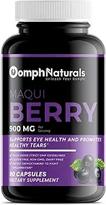 Maqui Berry, 900mg Aristotelia Chilensis Extract, 90 Capsules 45 Day Supply, Non-GMO, Gluten Free, Supplement for Dry Eyes