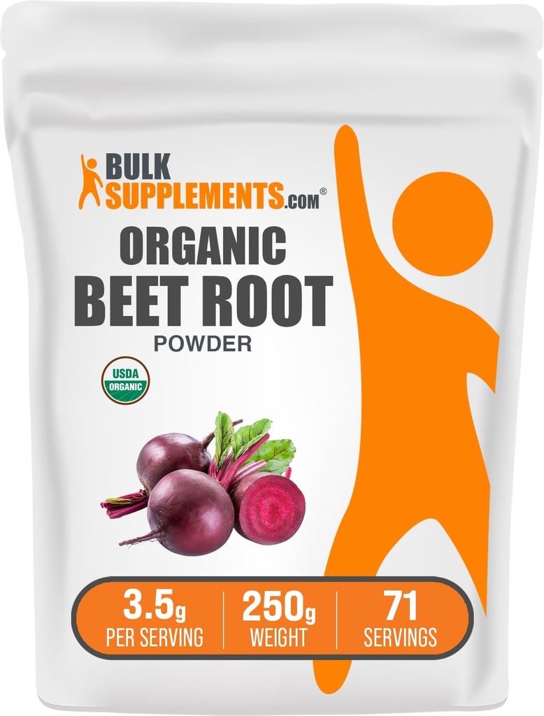 BulkSupplements.com Βιολογική σκόνη ρίζας τεύτλων - Superfood Supplement, Συμπληρώματα ρίζας τεύτλων - Vegan & Gluten Free, 3.5g per Serving, 250g (8.8 oz) (Pack of 1)