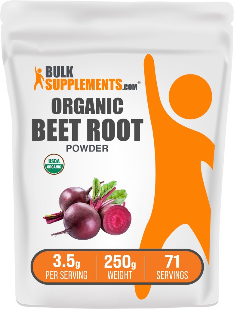 BulkSupplements.com Βιολογική σκόνη ρίζας τεύτλων - Superfood Supplement, Συμπληρώματα ρίζας τεύτλων - Vegan & Gluten Free, 3.5g per Serving, 250g (8.8 oz) (Pack of 1)