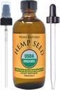 PRIME NATURAL Organic Hemp Seed Oil 4oz - USDA Certified - Sativa Oil - Pure, Cold Pressed, Virgin, Unrefined, Vegan, Food Grade - High Omega 3 6 9 Λιπαρά Οξέα - Καλό για το πρόσωπο, το σώμα, το δέρμα και την περιποίηση των μαλλιών