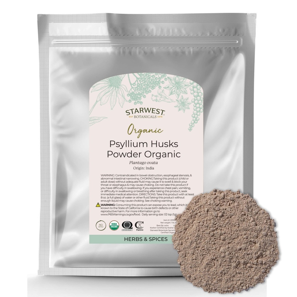 Αστροδυτικά Βοτανικά Βιολογικά Psyllium Husk Powder, 1 λίρα