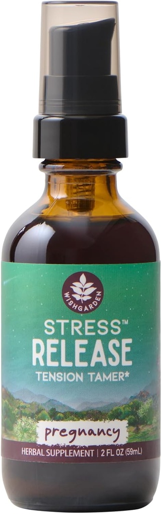 WishGarden Herbs Stress Release για Εγκυμοσύνη - Natural Herbal Stress Relief Supplement with Lemon Balm & Χαμομήλι, Adrenal Support for Cregnation and Postpartum Promotes Relaxation and Calm, 2oz