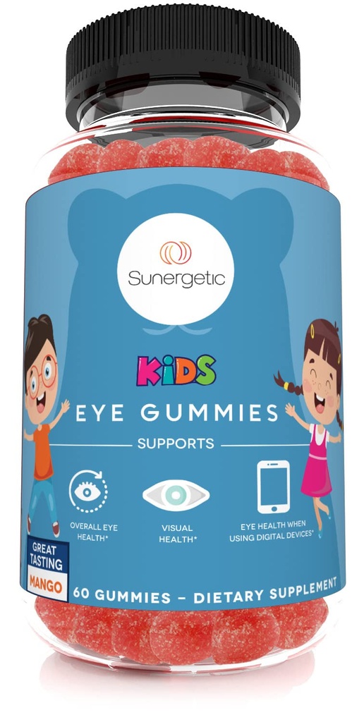Premium Gummies για την υποστήριξη των ματιών για τα παιδιά - Lutein με Zeaxanthin Υποστηρίζει συνολική υγεία των ματιών, όραση και Macular υγεία–Κλινικά Σπουδές Λουτεΐνη & Ζεαξανθίνη με Lutemax 2020-60 Gummies