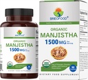 Brieofood Organic Manjistha 1500mg, 45 μερίδες, χορτοφάγοι, χωρίς γλουτένη, 90 χορτοφαγικά δισκία