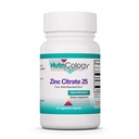 Nutricology Ψευδάργυρος Κιτρικό συμπλήρωμα - 25mg ψευδάργυρος για άνδρες & γυναίκες, ανοσοποιητική υποστήριξη, καθαρό, καλά απορροφημένο, καλά ανεκτές, Trace Mineral, χορτοφάγους κάψουλες - 60 μέτρα