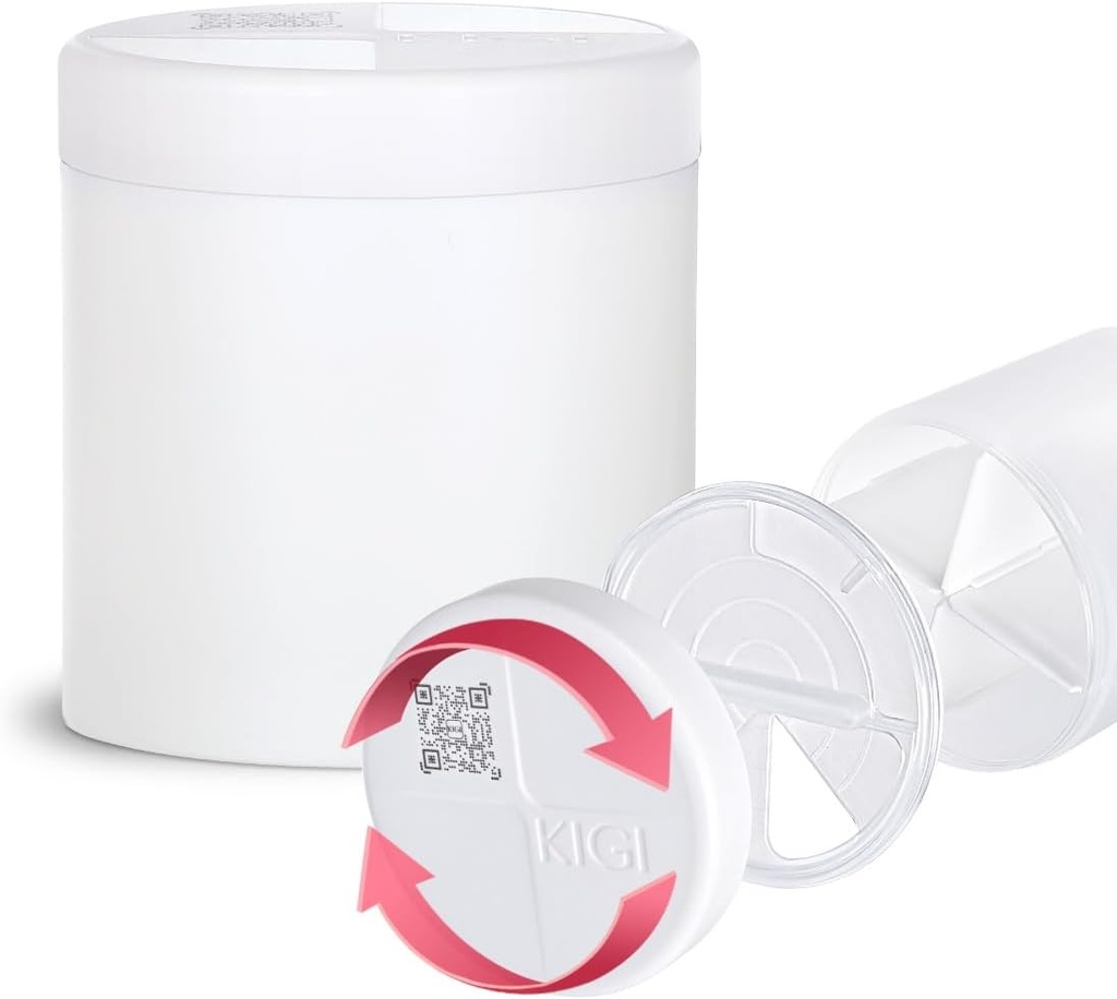 Επιπλέον μεγάλο συμπλήρωμα Organizer με 4 διαμερίσματα Easy Open Pill Dispenser Μηνιαία ιατρική Βιταμίνες Organizers Αποθήκευση χάπια, Λευκό