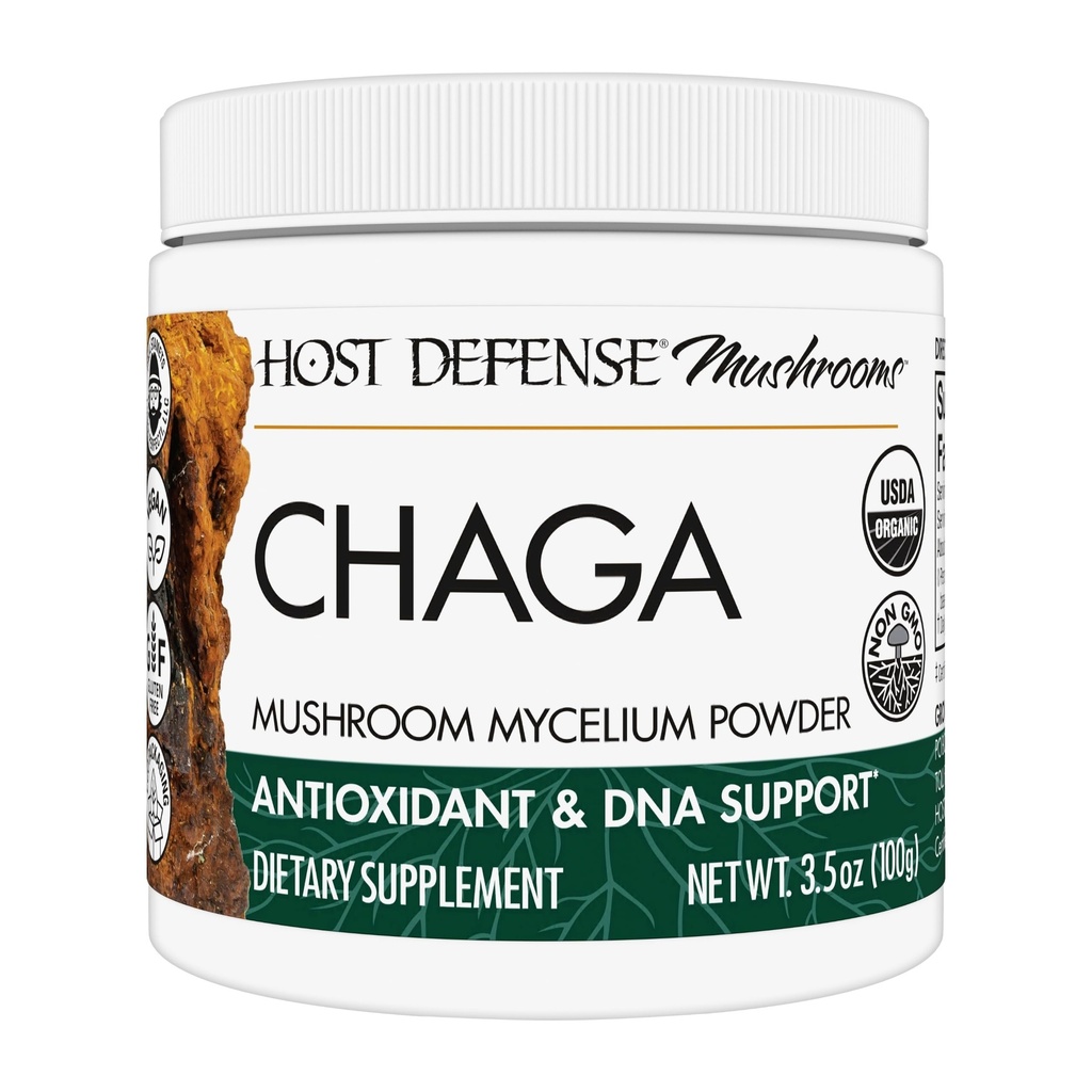 Host Defense Chaga Powder - συμπλήρωμα υποστήριξης ανοσοποιητικού συστήματος - Chaga Mushroom Powder for Antioxidant Activity Support - Dietary Mushroom Supplement - 3,5 oz (66 Services)*