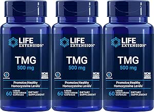 Επέκταση ζωής TMG Liquid Vegetarian Capsles, 500 mg, 60 Count (Pack of 3)