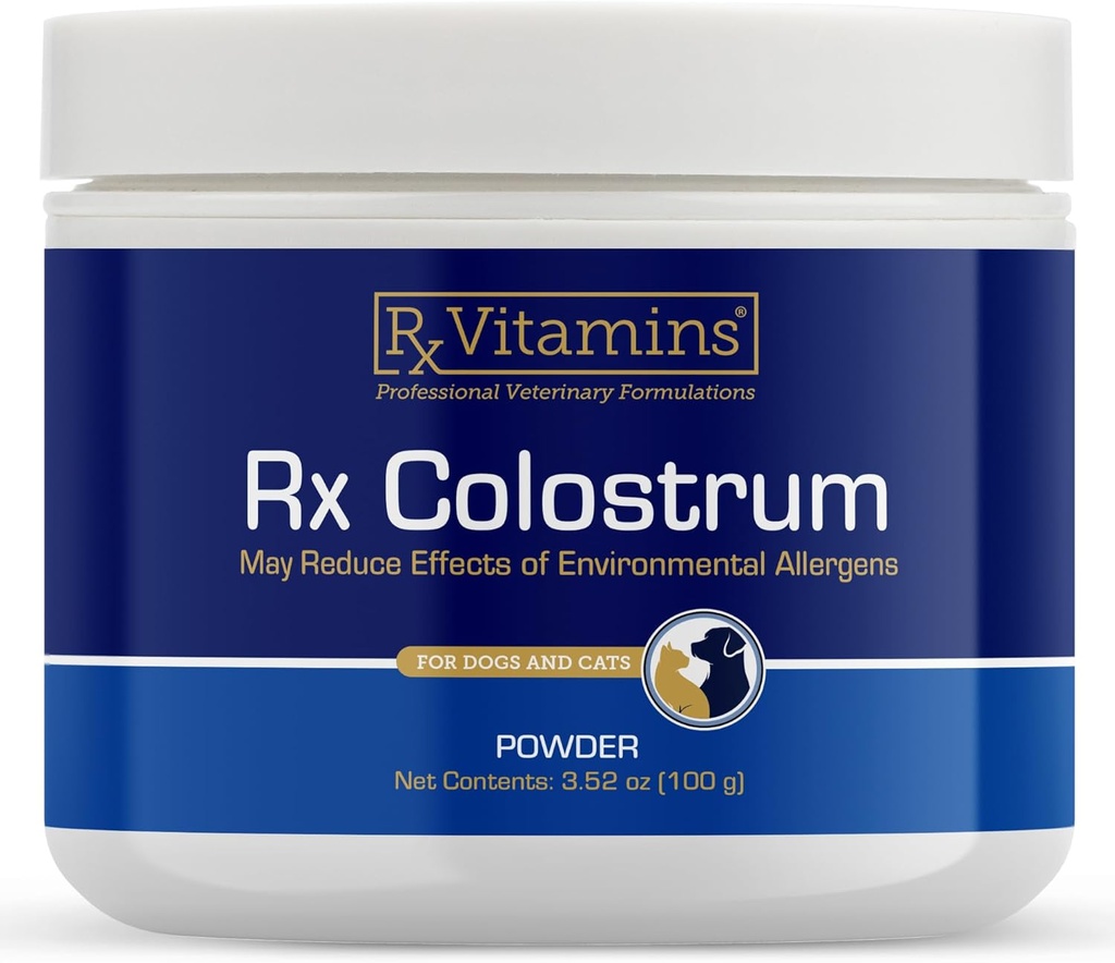Rx Vitamins Colostrum for Dogs & Cats - Ολόσωμο πρωτόγαλα βοοειδών σε σκόνη - Cat & Dog Supplement Ideal Immune Support, Promotes Digestive Health & Allergy Support - 3.52 oz (100g)