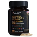 Quercetin Ψευδάργυρος Βιταμίνη C Βιταμίνη D Bromelain Elderberry - Συμπληρώματα Ανοσολογικής Υποστήριξης Πνεύμονα Ενήλικες με Αρτεμινίνη, Θαλάσσιο Μος, Echinacea, Αλλεργία Ανακούφιση 120 Count