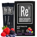 Re3 - Rehydrate - Replenish - Recover Ηλεκτρολύτες Powder Packets. Χωρίς ζάχαρη, 7 Cal, 1.4 υδατάνθρακες. Το καλύτερο μείγμα βιταμινών και ορυκτών (Mixed Berry)