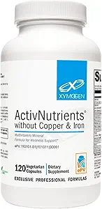 XYMOGEN ActivNutrients Without Copper & Iron - Multimineral Multivitamin for Men + Women with Folate, B12, Zinc and Vitamin C, Beta Carotene, Selenium Supplement - Καθημερινή Πολυβιταμίνη (120 Κάψουλες)