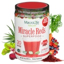 MacroLife Naturals Miracle Reds Superfood Supplement Σκόνη Αντιοξειδωτικά Πολυφαινόλες Ένζυμα Προβιοτικά - Ακατέργαστα μη ΓΤΟ Βιολογικά Vegan Γλουτένη & Γαλακτοκομικά Χωρίς (30 σερβιέτες)