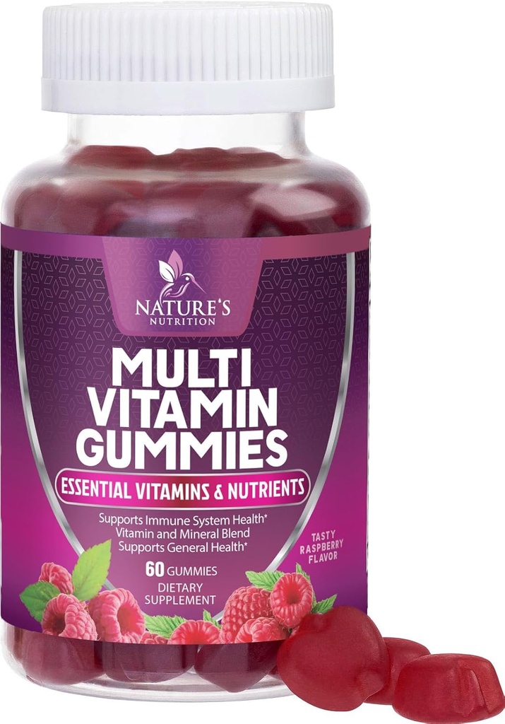 Multivitamin Gummies for Adult with Vitamins A, C, D, B12 - Gummy Multivitamins for Daily Nutritional Support with Vitamins & Minerals for Women & Men, Nature's Multi VIT Vitamin - 60 Gummies