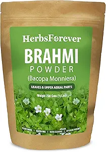 Herbsforever Brahmi Powder I 100% Pure Bacopa Monnieri I Natural Herbal Supplement – Non-GMO, Vegan, Gluten-Free I Supports Wellness – Premium Quality 230 GMS