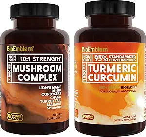 BioEmblem Turmeric Curcumin Supplement με BioPerine και Mushroom Complex