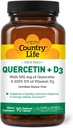 Country Life Quercetin 500mg Κάψουλες με Βιταμίνη D3 800 IU – Συμπλήρωμα Ανοσολογικής Υποστήριξης για Ενήλικες – Καθημερινή Ανοσοποιητική Αναμνηστική – Αναμνηστική Κουερσετίνη, 90 Κάψουλες