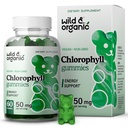 Άγρια & οργανική Chlorophyl Gummies 50mg - Detox Cleanse Συμπληρώματα w/Sodium Chlorophyllin χαλκού - Εσωτερικό αποσμητικό w/Chlorophyl Powder - Vegan, Non-GMO - 60 Herbal Chews