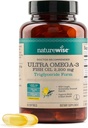 NatureWise Ultra Omega 3 Fish Oil 2200 mg - Μορφή τριγλυκεριδίων - Λεμόνι Γεύση - Φυσικό ιχθυέλαιο + EPA & DHA - Υποστηρίζει την υγεία του εγκεφάλου και της καρδιάς - Burpless, μη GMO - 60 Softgels[1-Month Supply]