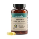 NatureWise Ultra Omega 3 Fish Oil 2200 mg - Μορφή τριγλυκεριδίων - Λεμόνι Γεύση - Φυσικό ιχθυέλαιο + EPA & DHA - Υποστηρίζει την υγεία του εγκεφάλου και της καρδιάς - Burpless, μη GMO - 60 Softgels[1-Month Supply]
