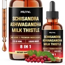 8in1 Schisandra Berry Drops with Milk Thittle, Ashwagandha, Rhodiola Rosea, Holy Basil, Artichoke, Dandelion Root & Turmeric Curcumin - 2 Fl Oz για 2 Μήνες Προμήθεια