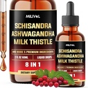 8in1 Schisandra Berry Drops with Milk Thittle, Ashwagandha, Rhodiola Rosea, Holy Basil, Artichoke, Dandelion Root & Turmeric Curcumin - 2 Fl Oz για 2 Μήνες Προμήθεια