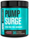 Jacked Factory Pumpsurge Caffeine Free Pre προπόνηση για άνδρες & γυναίκες - Nootropic Booster & Stim Δωρεάν προπόνηση - Έντονες Αντλίες, Ενισχυμένη Εστίαση - 30 Σερβιέτες, Λεμονάδα Φράουλα