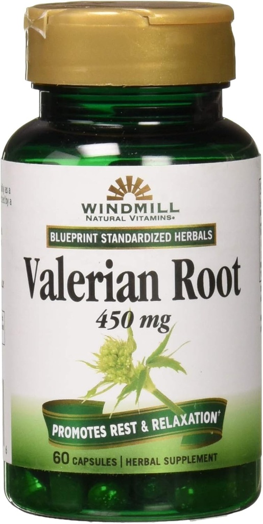 Valerian Root 450mg Extract 60 Caps by Windmill
