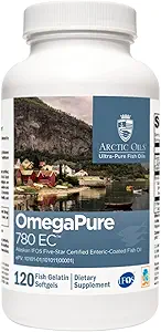 XYMOGEN OmegaPure 780 EC - Alaskan IFOS Five-Star Certified Omega 3 Fish Oil - EPA DHA Fish Oil Supplement- Υποστήριξη Καρδιαγγειακής και Εγκεφαλικής Υγείας (120 Enteric-Coated Softgels)