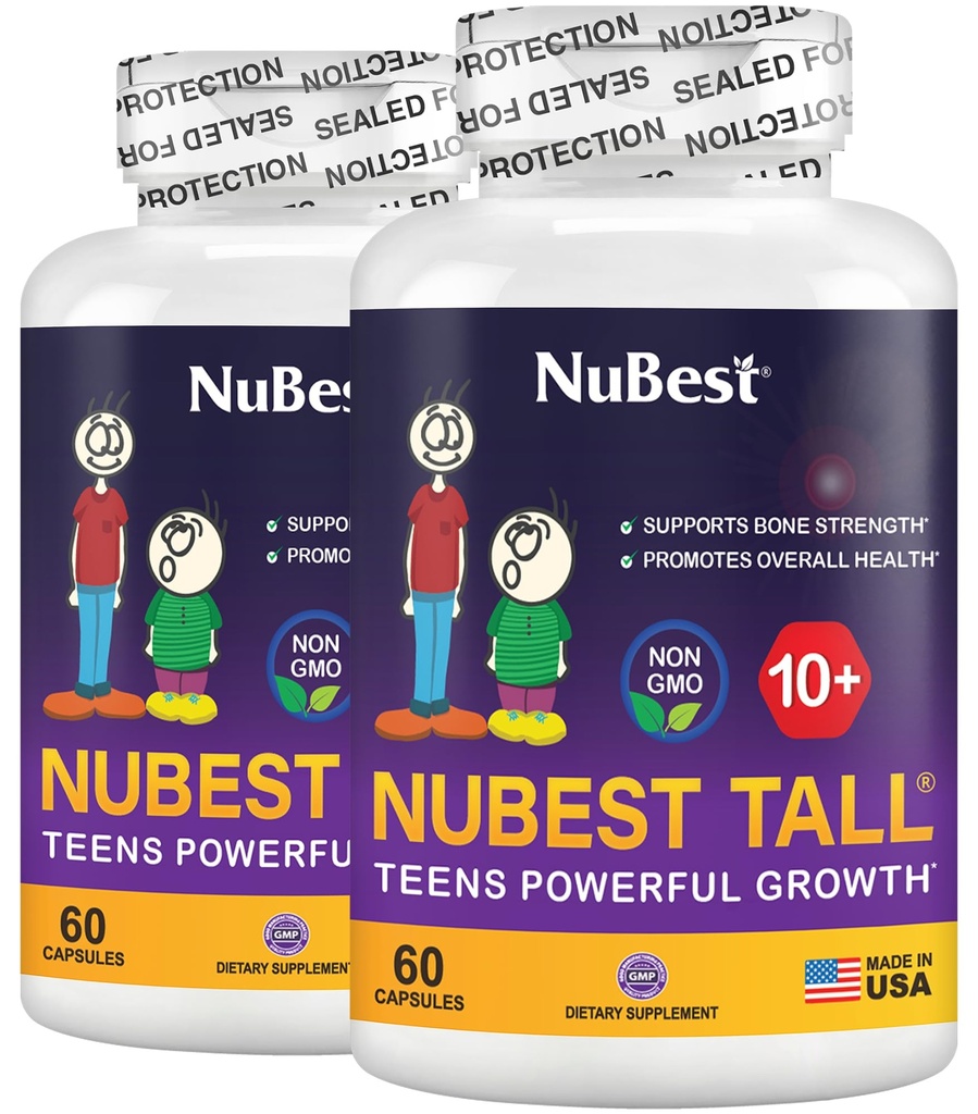 NuBest Tall 10+ - Advanced Bone Strength Formula - Υποστηρίζει Ανοσία, Υγιεινή Ανάπτυξη & Βέλτιστη Ευεξία - για Παιδιά (10+) & Έφηβοι που Πίνουν Γάλα Καθημερινά - Pack 2 