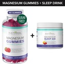 Gummies μαγνησίου χωρίς ζάχαρη (180 Gummies) και σκόνη νυκτός μαγνησίου με κιτρικό μαγνήσιο, μελατονίνη, L-Θεανίνη και GABA - Vegan, χωρίς ζελατίνη, χωρίς γλουτένη, μη GMO