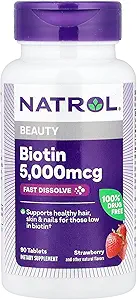 Natrol Biotin 5.000mcg Γρήγορη διάλυση, 90 δισκία