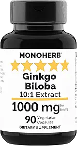 MONOHERB Ginkgo Biloba Extract 1000 mg - 90 Κάψουλες χορτοφάγων
