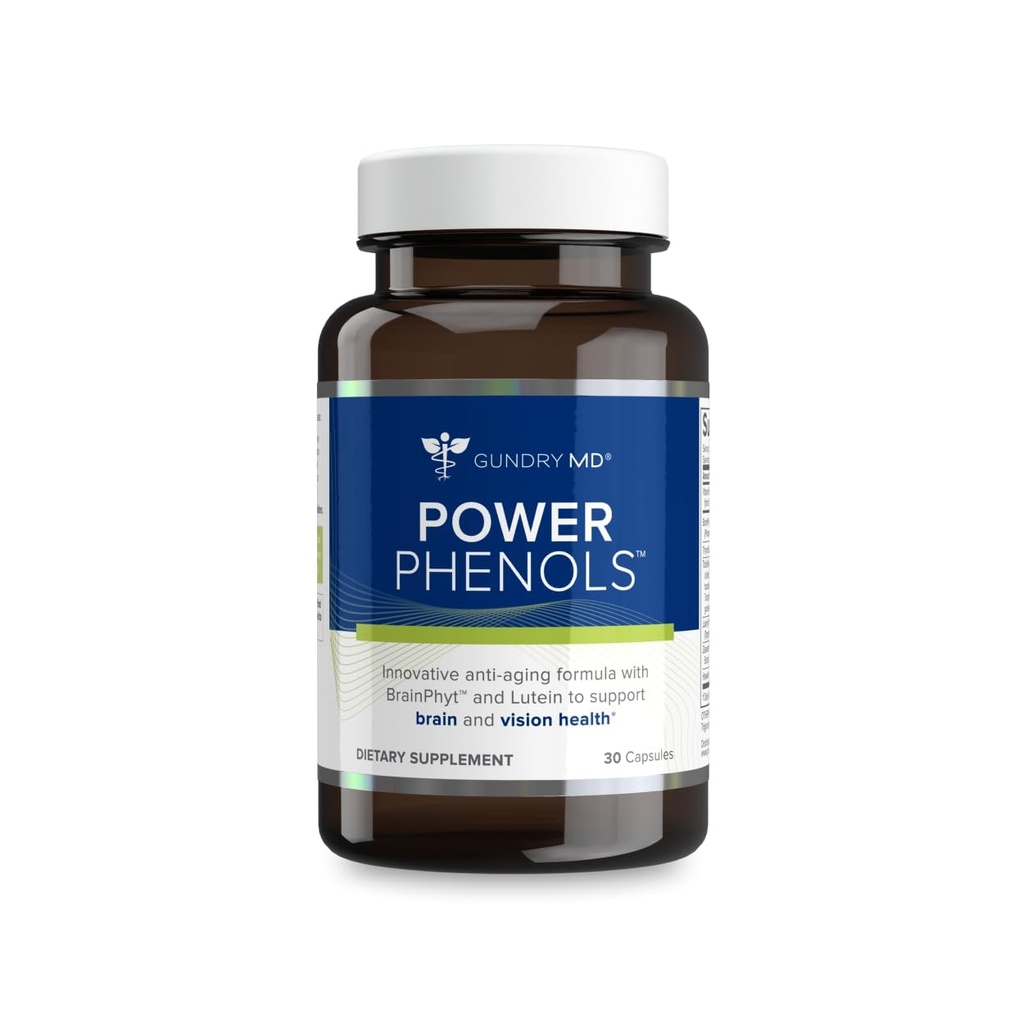 Gundry MD Power Phenols Brain Health Supplement for Cognition, Focus, Motition, Productivity, and Energy - (30 Services)