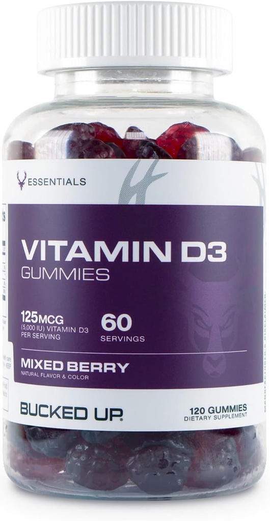 Bucked Up Vitamin D3 125mcg, 120 Gummies - Essentials