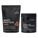 Sports Research® Creatine Monohydrate (10,58 oz) και Ολλανδική πρωτεΐνη Whey σοκολάτας (2 lbs), The Dynamic Duo for Lean Muscle Building, βελτιωμένη απόδοση και δύναμη & αποκατάσταση προπόνησης