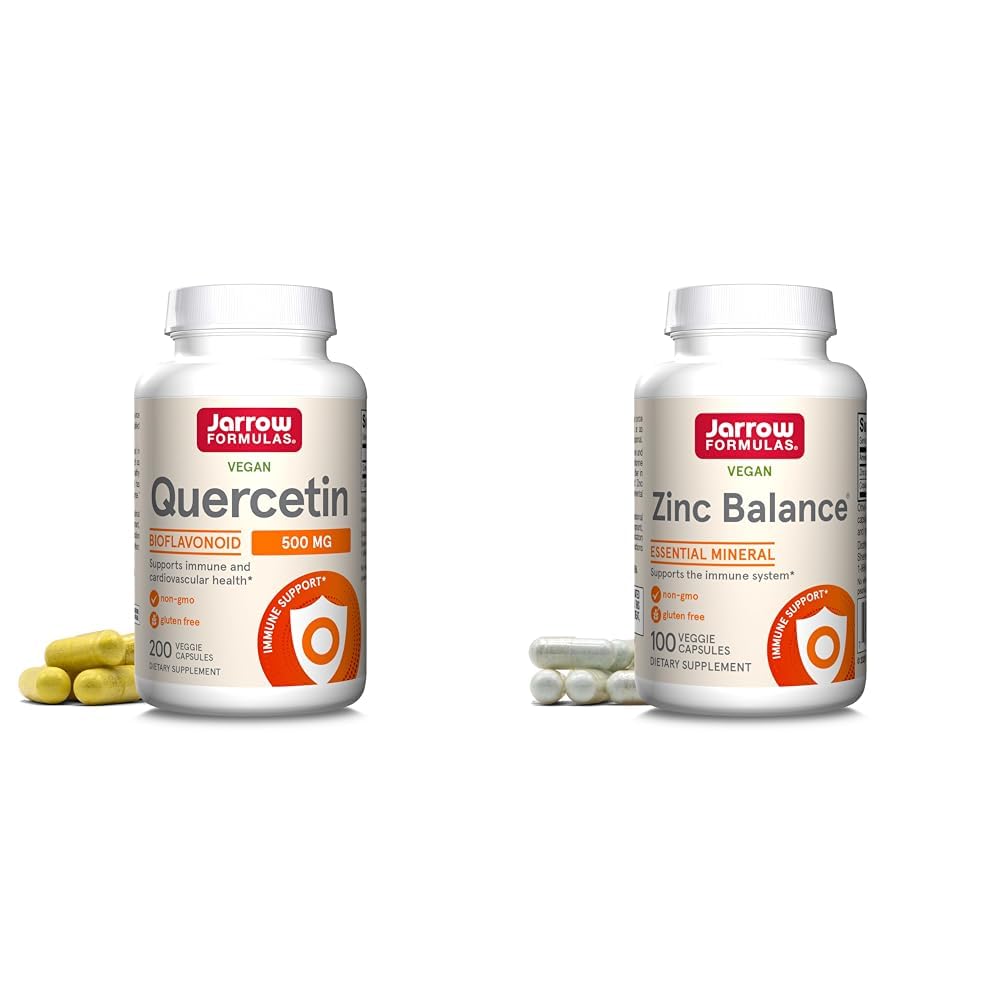 Jarow Formulas Quercetin 500 mg-Bioflavonoid-Quercetin Συμπλήρωμα διατροφής-200 -Υποστηρίζει Υγιεινή Κυτταρική Λειτουργία & Ισορροπία ψευδάργυρου 15 mg-100 Υπηρεσίες -Περιλαμβάνει Ορυκτό χαλκού-αισθητικό