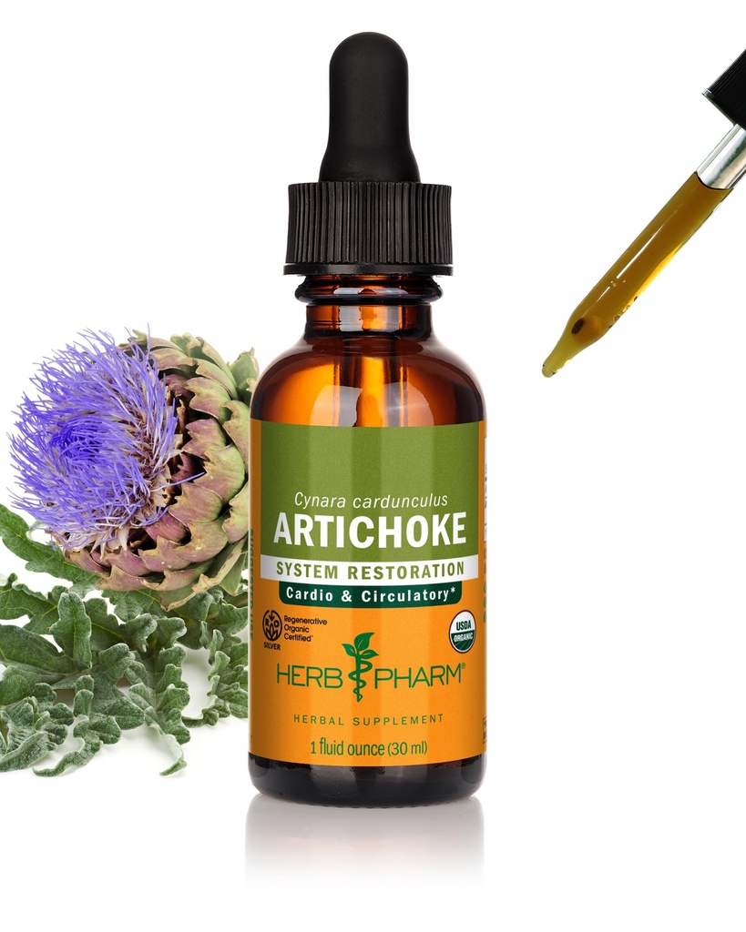 Βότανο Pharm Certified Organic Artichoke Liquid Extract για Καρδιαγγειακή και Κυκλοφορική Υποστήριξη - 1 Ουγγιά