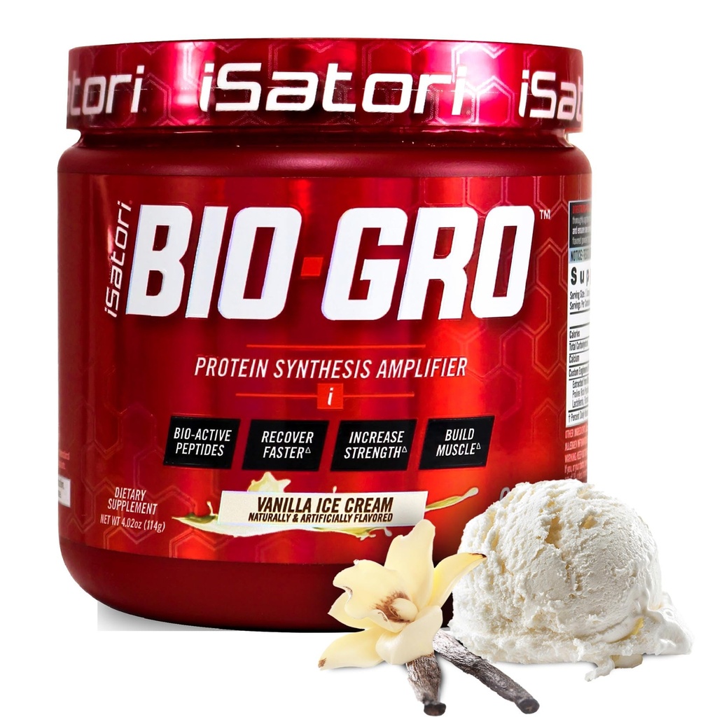 iSatori BIO-GRO σύνθεση πρωτεΐνης ενισχυτή, για την αποκατάσταση των μυών & την ανάπτυξη, ενισχυμένη διεγερτικό δωρεάν προ-εργασία & συμπλήρωμα Κολοσσαίου με Bio-Active Peptides- Vanilla παγωτό (60 εξυπηρετούν)