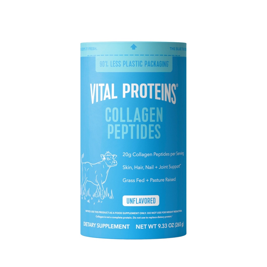 Vital Proteins Collagen Peptides Σκόνη - Υποστηρίζει τα μαλλιά, τα νύχια, το δέρμα, τα οστά και κοινή υγεία, μη αρωματισμένα, πρωτεΐνη κολλαγόνου 9.33 OZ
