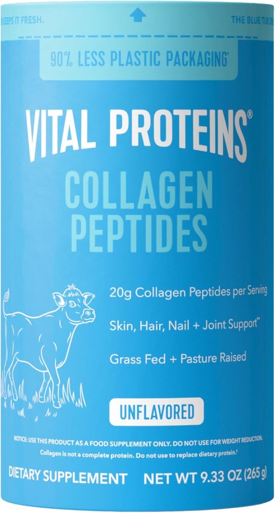 Vital Proteins Collagen Peptides Powder - Supports Hair, Nail, Skin, Bone & Joint Health, Unflavored, Collagen Protein 9.33 OZ
