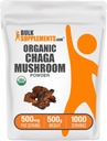 BulkSupplements.com Βιολογικά Μανιτάρια Τσάγκα Σκόνη - Chaga Mushroom συμπλήρωμα, Superfood συμπλήρωμα - Vegan & Gluten Free, 500mg ανά υπηρεσία, 500g (1.1 lbs) (πακέτο των 1)